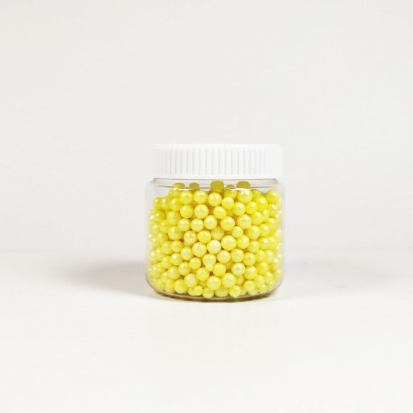 Захарна поръска "Перлени топчета" - Жълти - 50гр